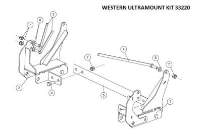 Western - Western Ultramount Kit 33220, Jeep Wrangler 2007-2016