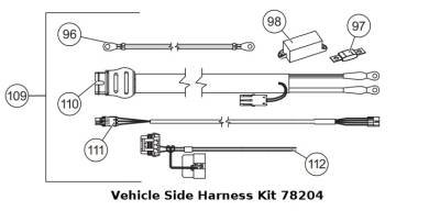 Western - Western Tornado Vehicle Side Wiring Harness Kit 78204