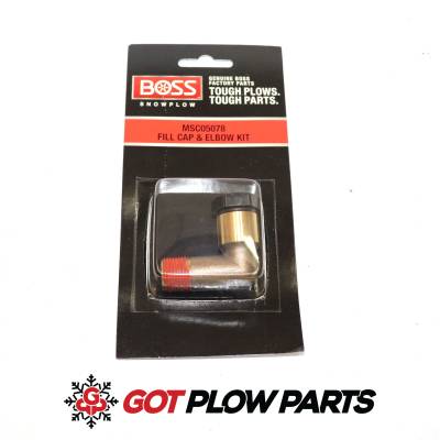 Boss Plow Parts - Hydraulic Components - Boss - Hydraulic Fluid Fill Elbow and Cap Kit - MSC05078